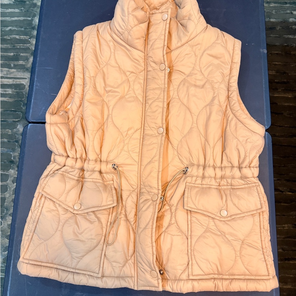 Peach Quilted Vest for Women